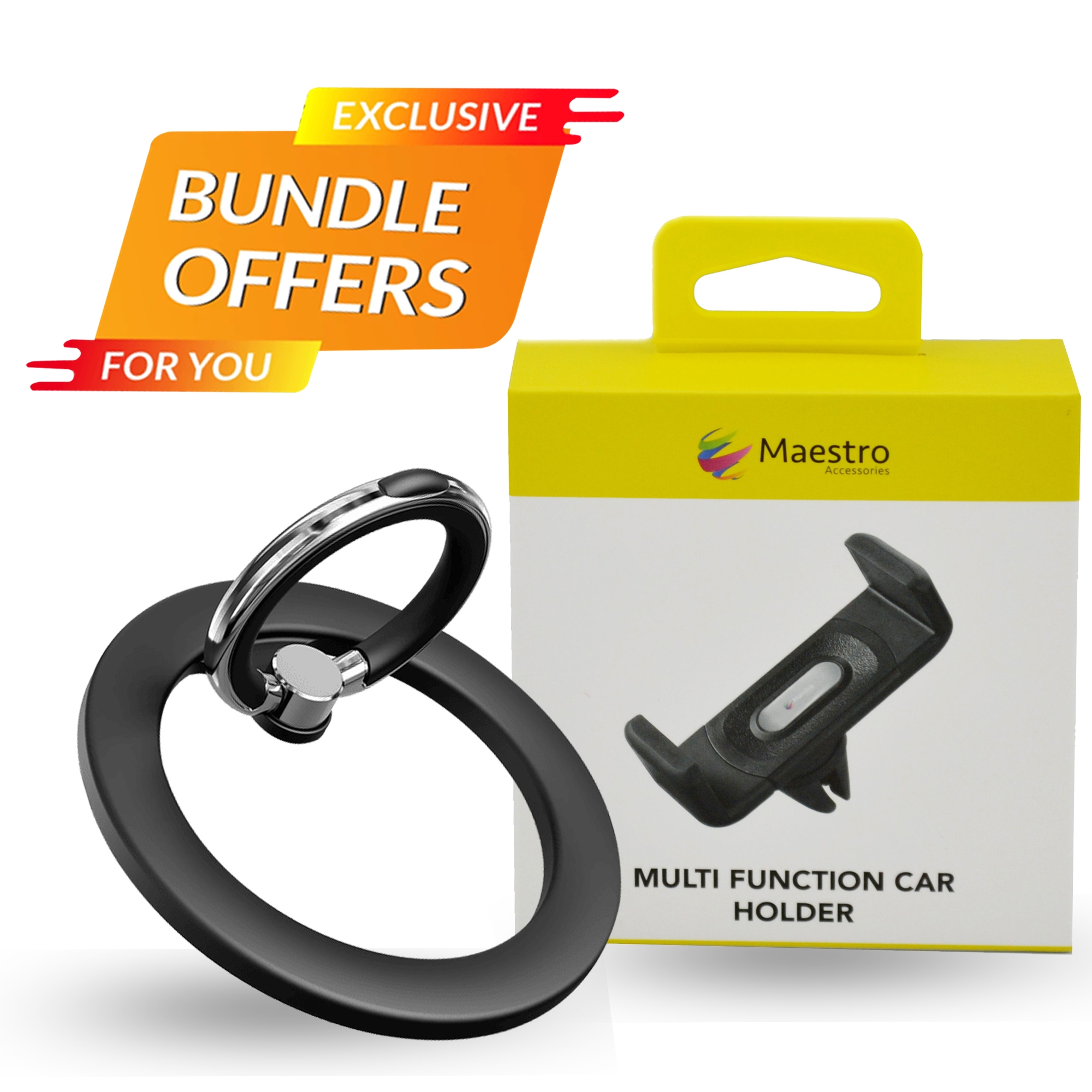 MAESTRO MAGNETIC 2IN 1 RING HOLDER AND C38B AIR VENT CLIP HOLDER 