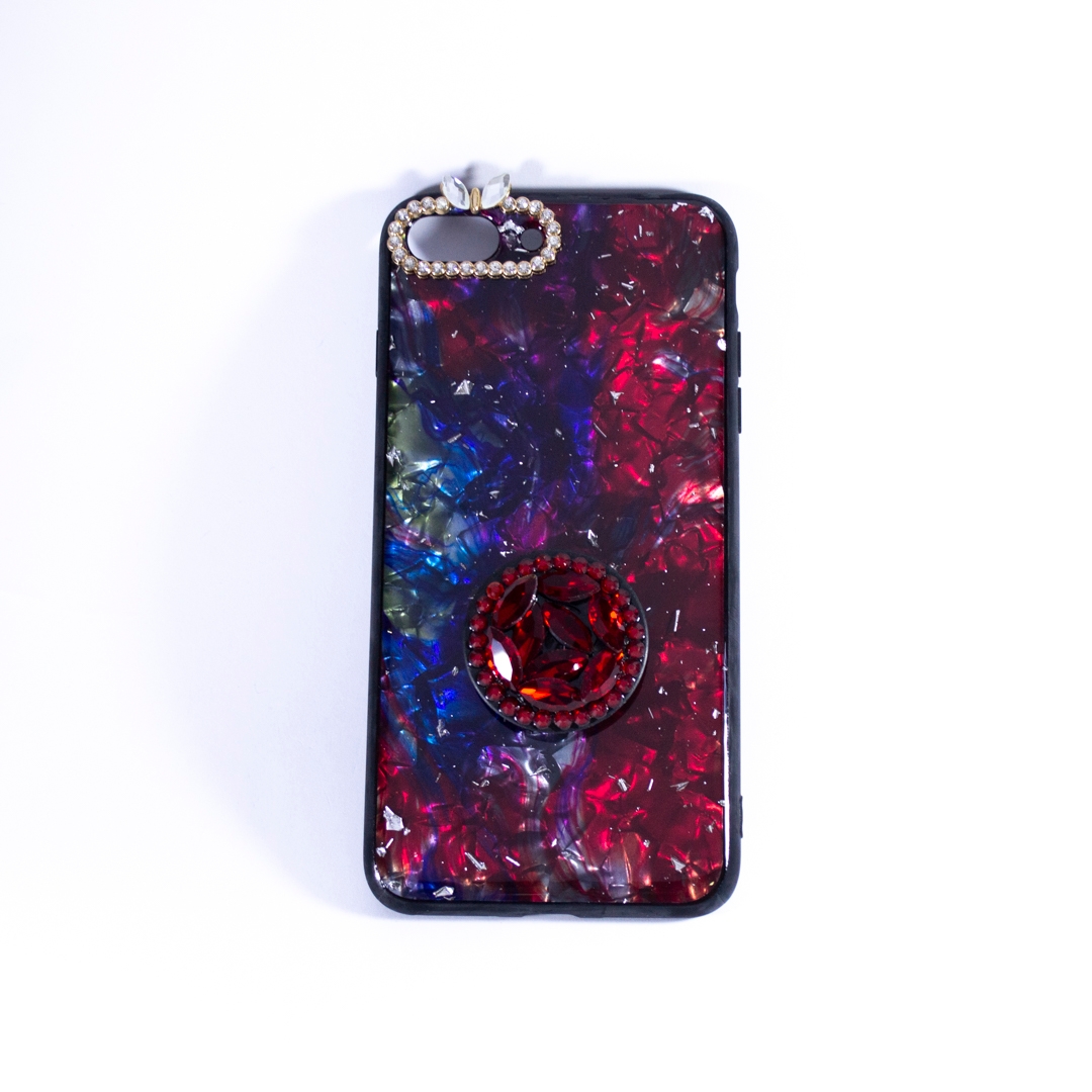 CRYSTAL POP SOCKET CASE IPHONE8 PLUS RED