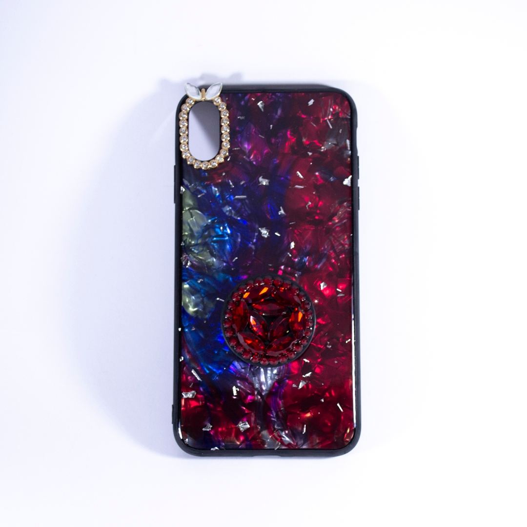 CRYSTAL POP SOCKET CASE IPHONE XS MAX RED