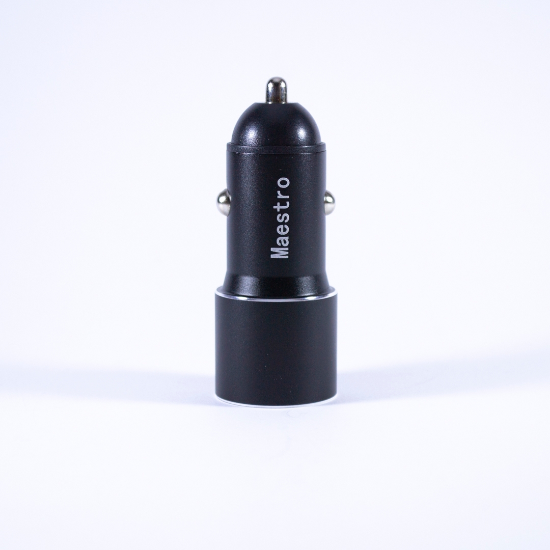 MAESTRO 2USB CAR CHARGER ADAPTER BLACK