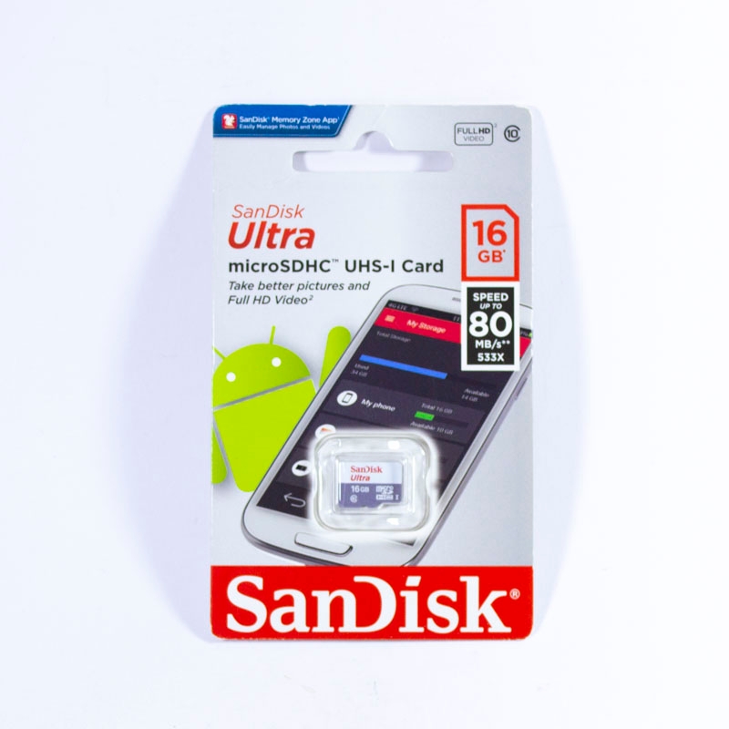 SanDisk Ultra MicroSDHC UHS-l Card 16GB