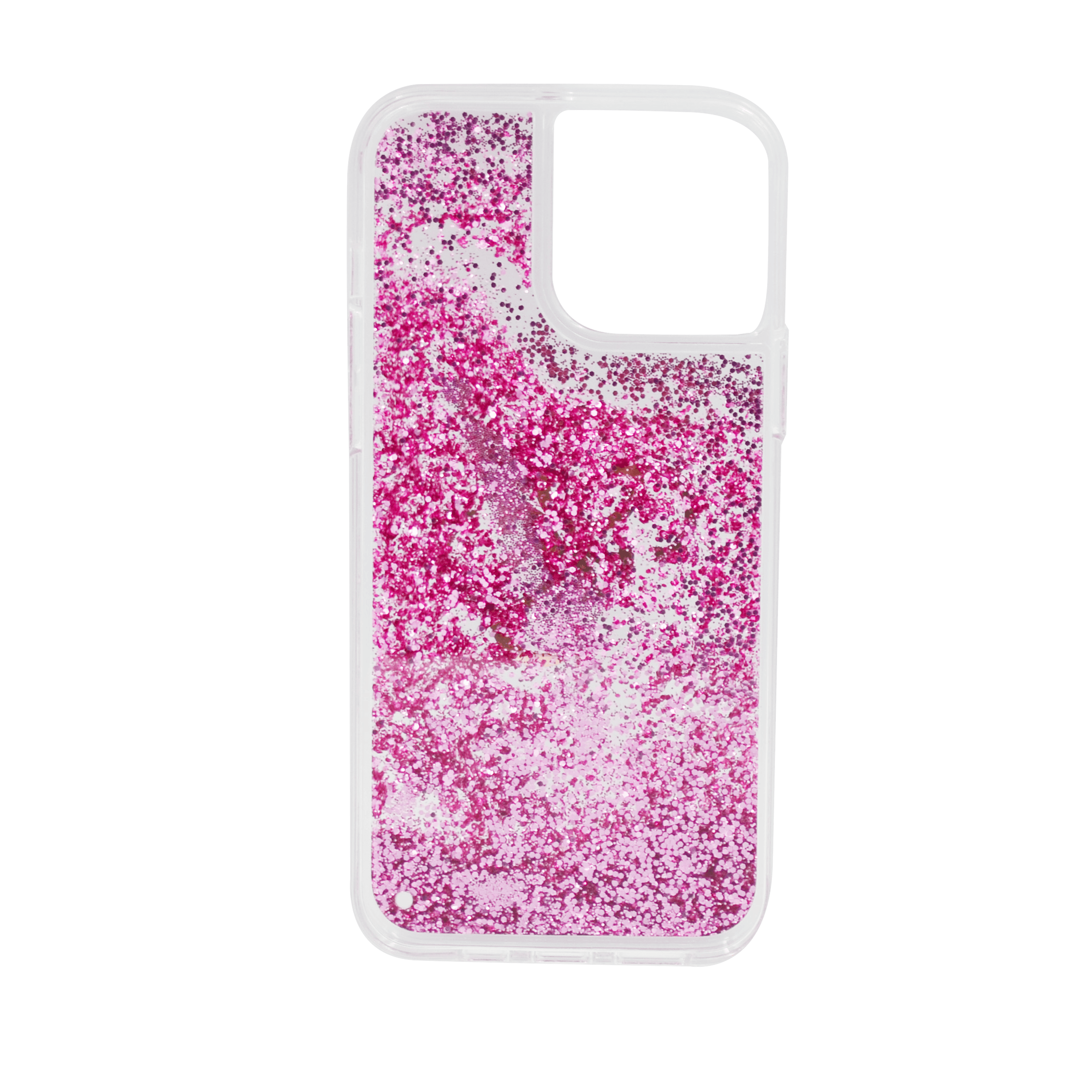 GUESS LIQUID GLITTER CASE 4G ELECTROPLATED LOGO FOR IPHONE 13 PRO MAX PINK