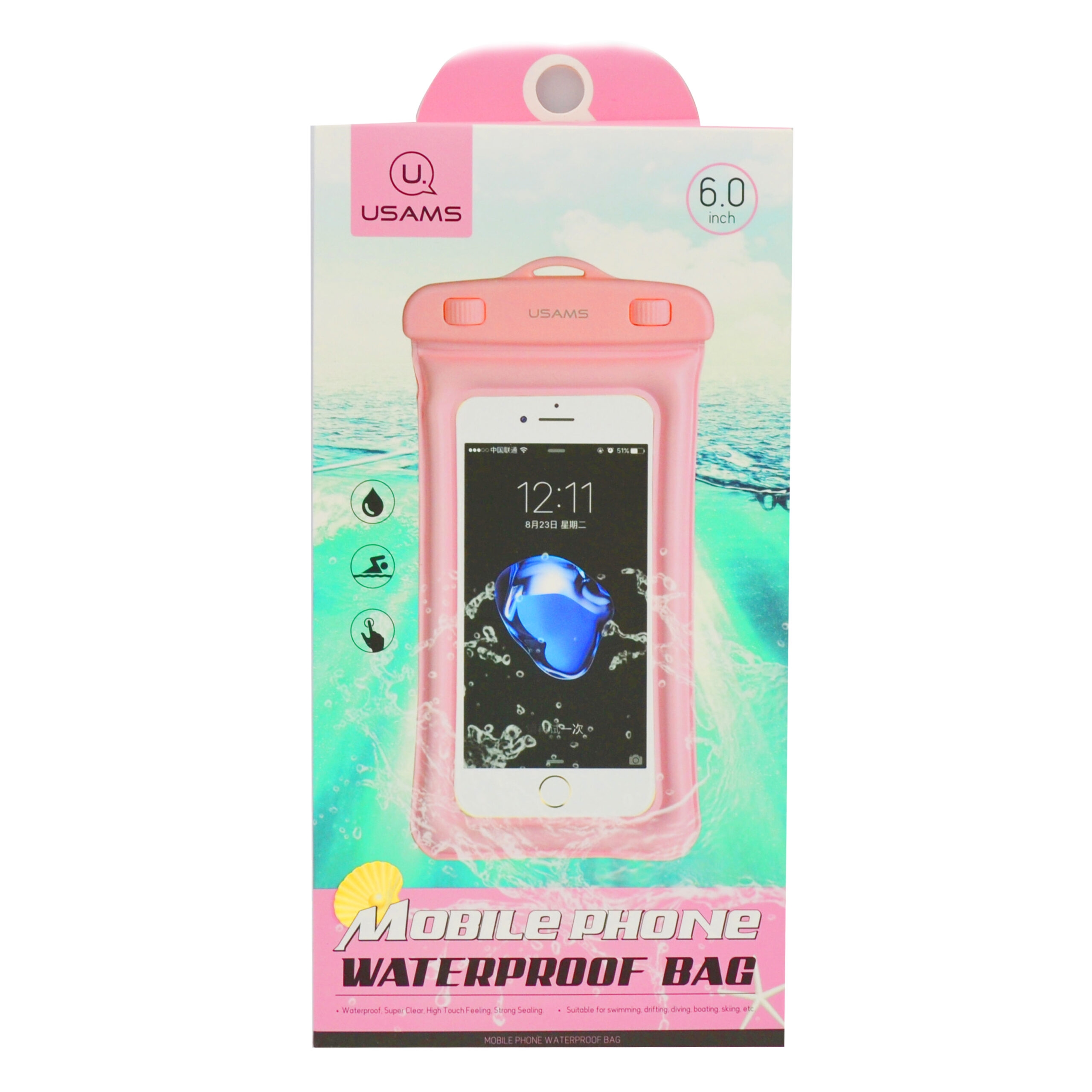 USAMS UNIVERSAL WATER PROOF BAG PINK