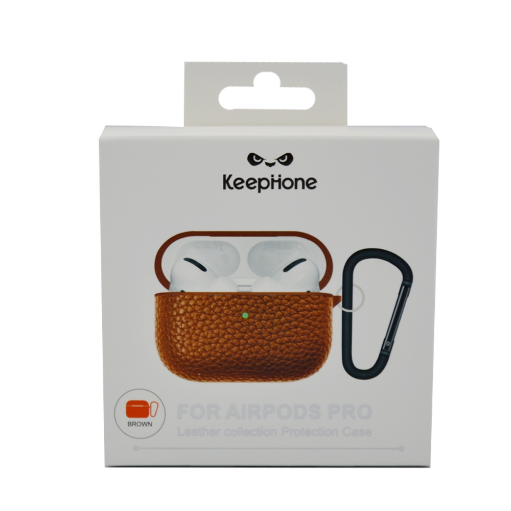 KEEPHONE AIRPODS PRO LEATHER PROTECTIVE CASE BROWN