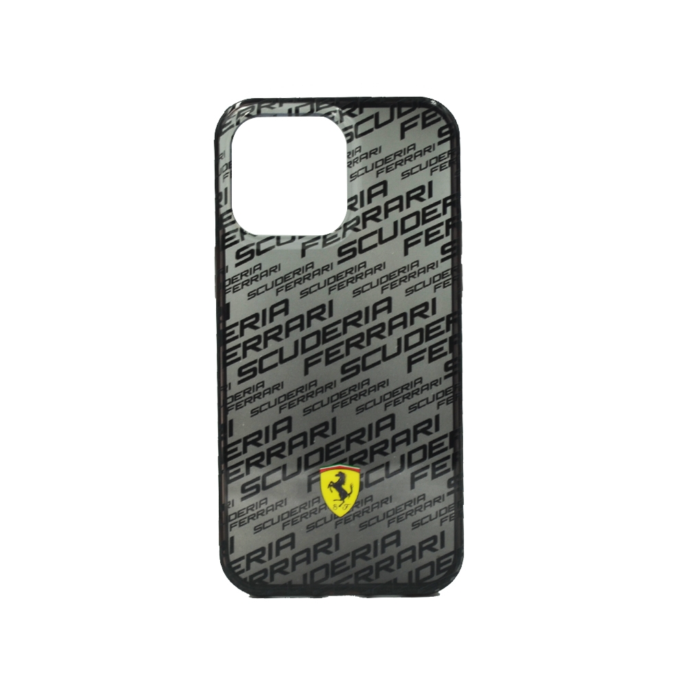 FERRARI GRADIENT PC/TPU CASE WITH ALLOVER SCUDERIA & DYED BUMPER FOR IPHONE 14 PRO MAX BLACK