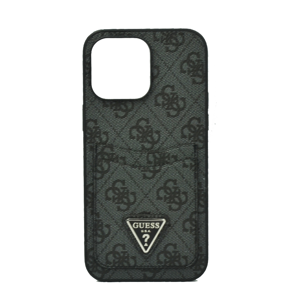 GUESS 4G DOUBLE CARD TRIANGLE HARD CASE FOR IPHONE 14 PRO MAX BLACK