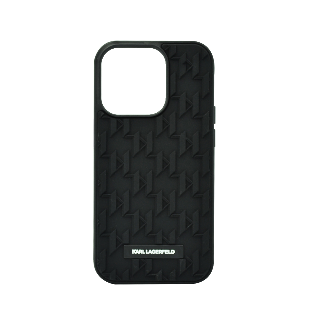 KARL LAGERFELD 3D MONOGRAM HARD CASE FOR IPHONE 14 PRO BLACK