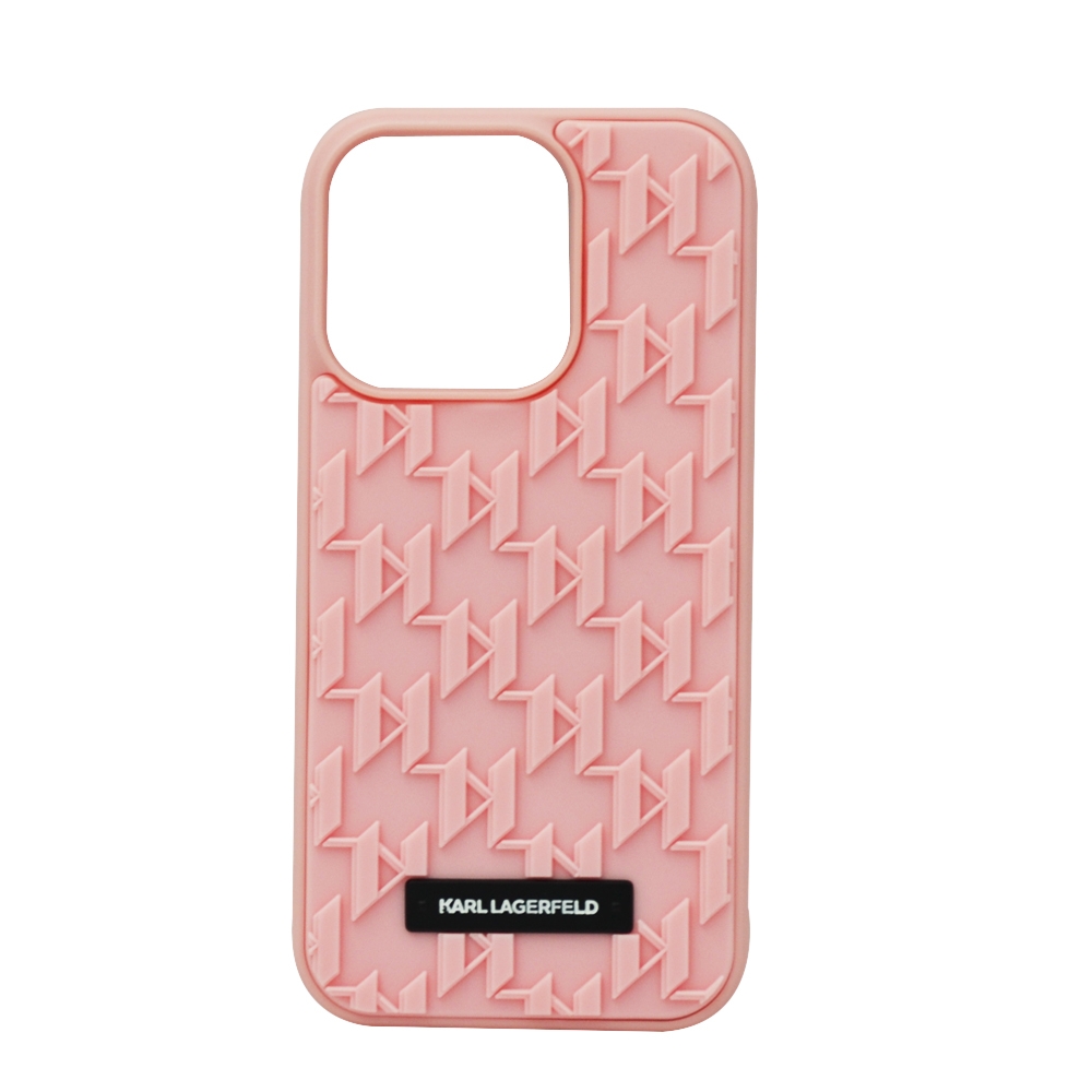 KARL LAGERFELD 3D MONOGRAM HARD CASE FOR IPHONE 14 PRO PINK