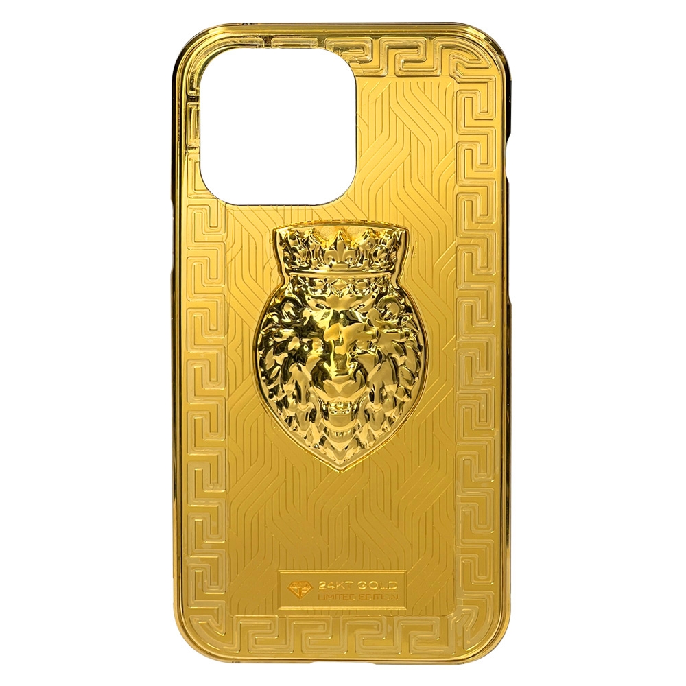 Hiphone Luxury Iphone 14 Pro Max Gold Lion Head 3D Limited Edition