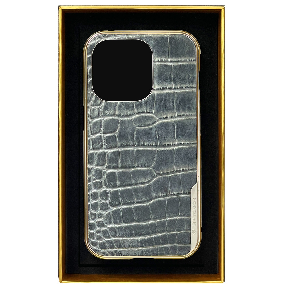 VIP TOUCH IPHONE 14 PRO PLATINUM PHANTOM ALIGATOR LEATHER EDITION FULL LEATHER