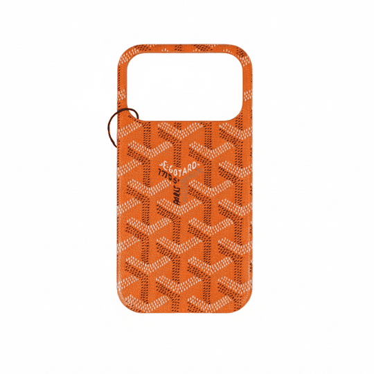 GOYARD LEATHER HARD CASE IPHONE 17 PRO MAX ORANGE