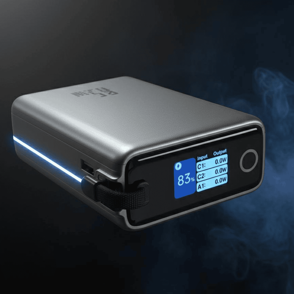 TISLA POWER 20000 MAH POWER BANK 65W WITH DISPLAY DARK GREY