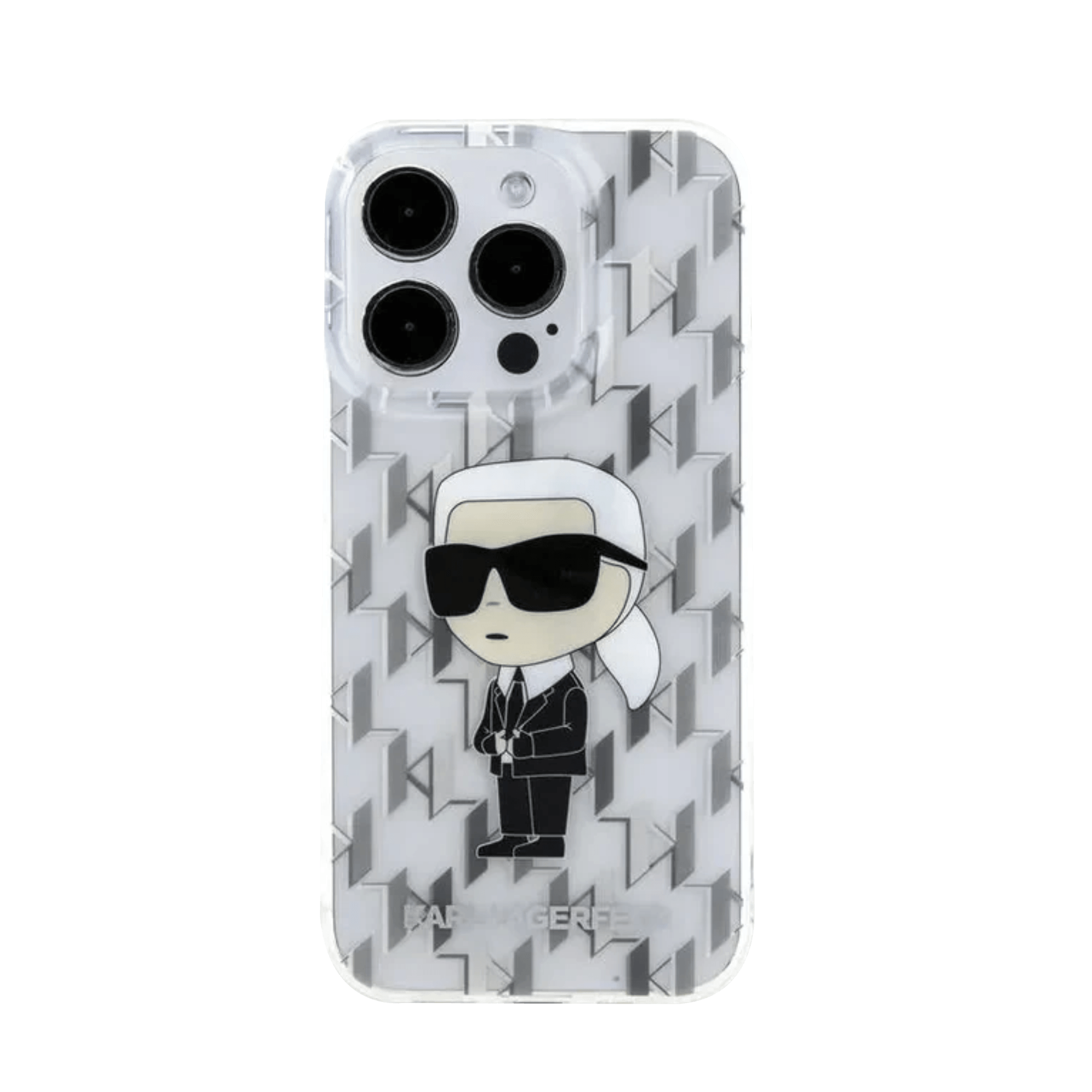 Karl Lagerfeld Magsafe IML Transparent Hard Case with Karl & Choupette Heads For iPhone 16 Pro - Clear