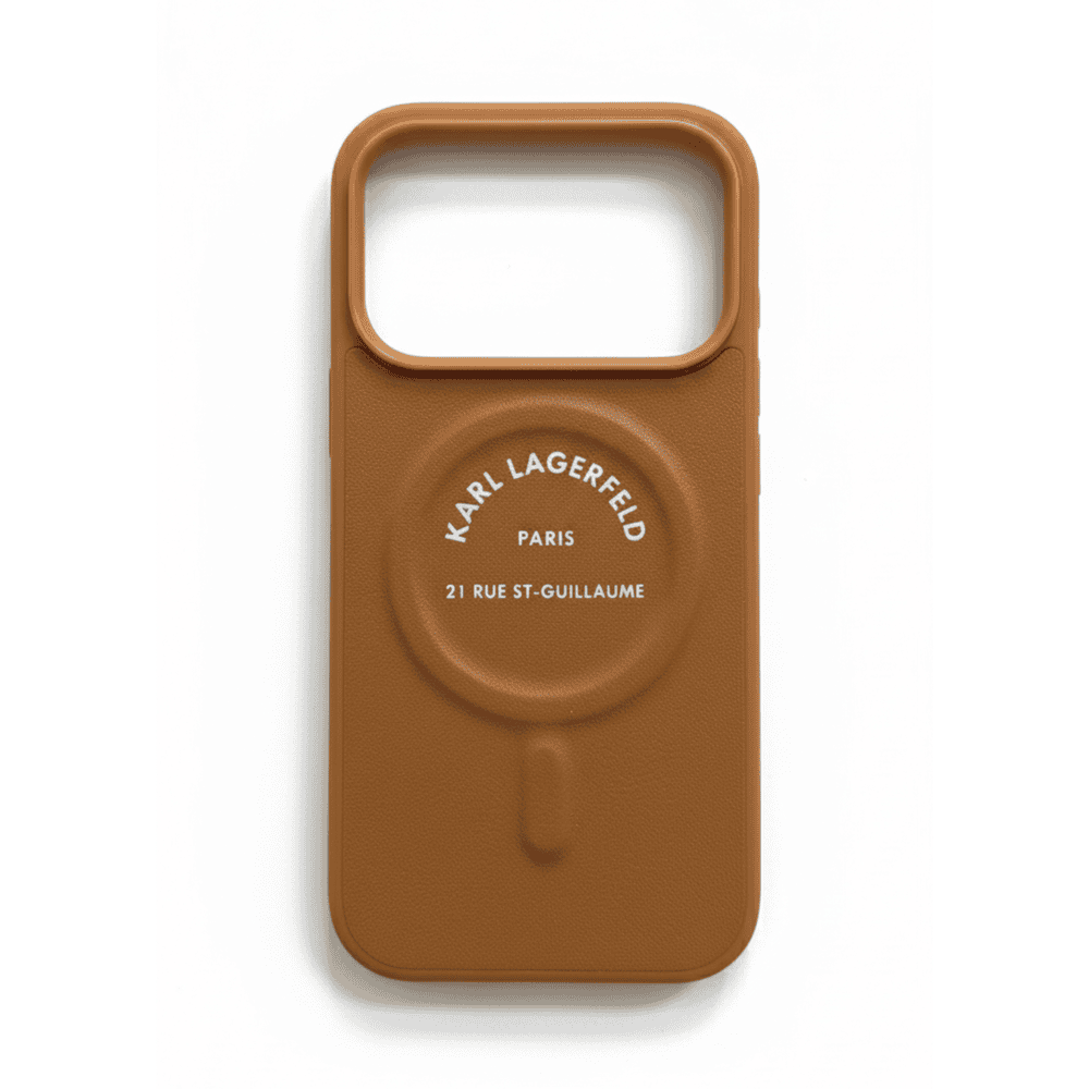 KARL LAGERFELD MAGSAFE PU CASE WITH KARL RSG LOGO BUTTONS FOR IPHONE 17 PRO MAX - BROWN