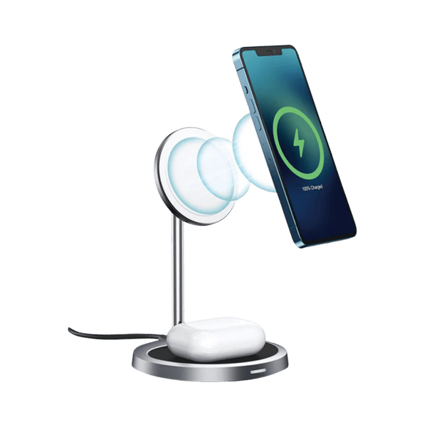 CHOETECH 2 IN 1 MAGNETIC WIRELESS CHARGING STAND GREY