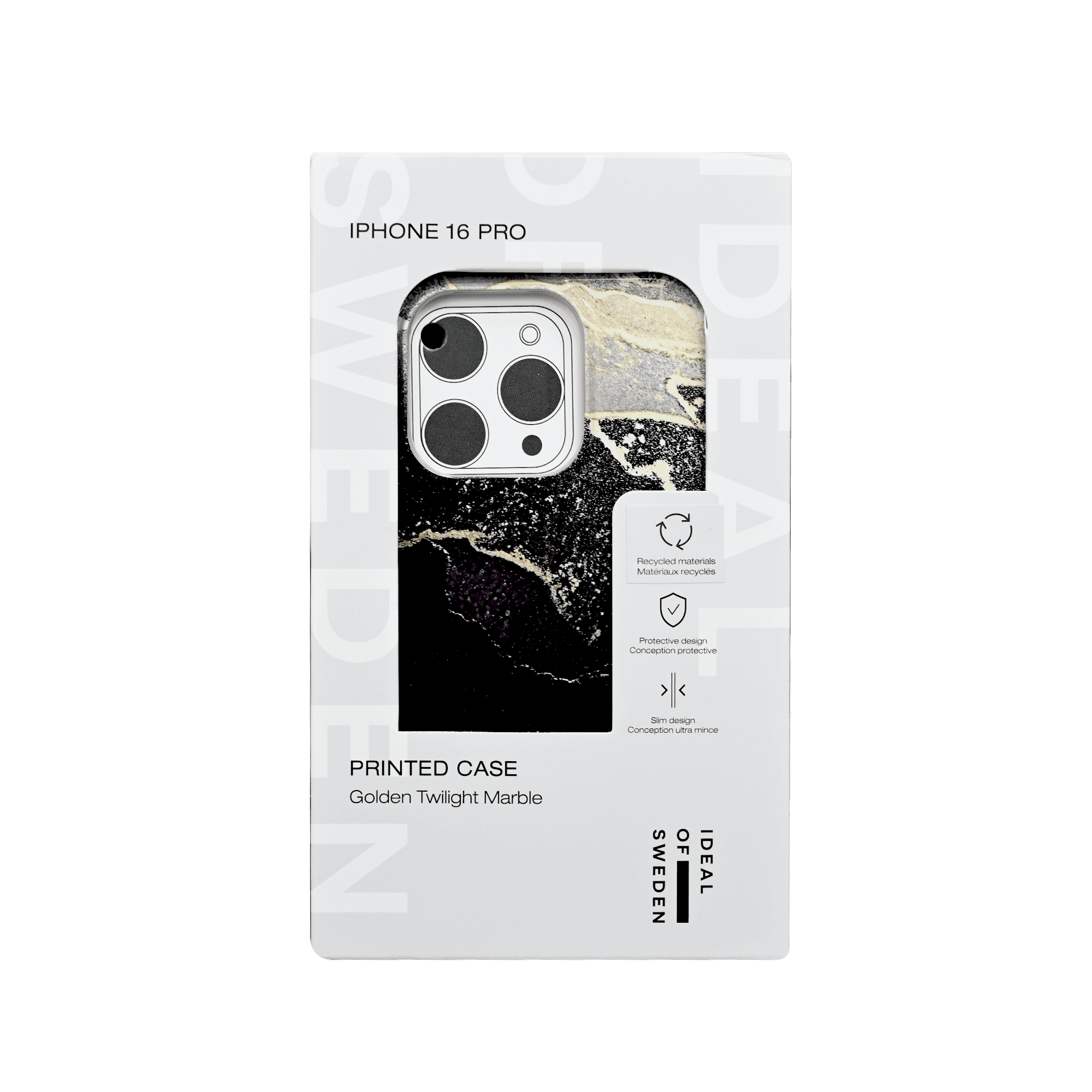 IDEAL OF SWEDEN PRINTED CASE IPHONE 16 PRO GOLDEN TWILIGHT MARBLE