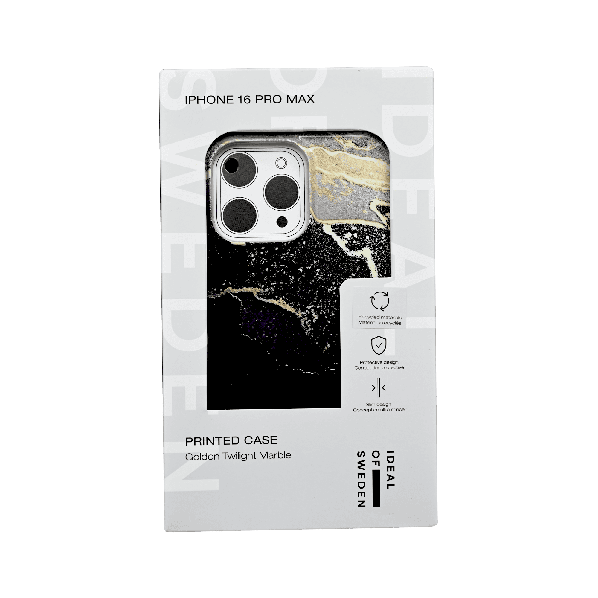 IDEAL OF SWEDEN PRINTED CASE IPHONE 16 PRO MAX GOLDEN TWILIGHT MARBLE
