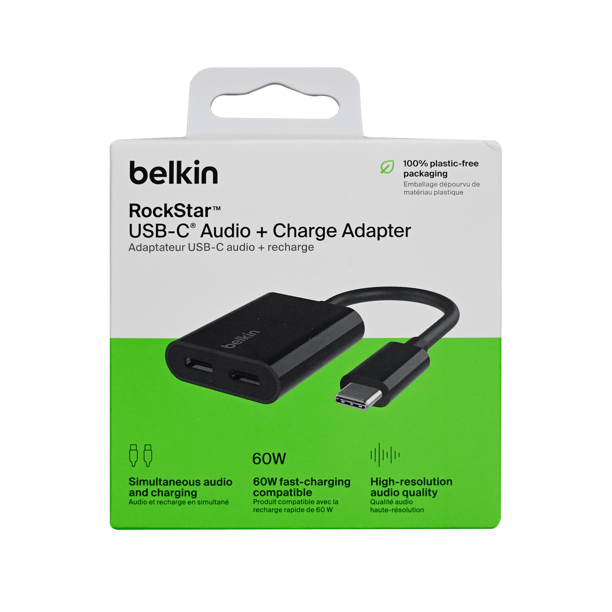 BELKIN ROCKSTAR USB-C AUDIO + CHARGE ADAPTER BLACK -TCM