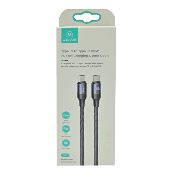 USAMS SJ524 TYPE-C TO TYPE-C 100W PD FAST CHARGING CABLE 1.2 METRE