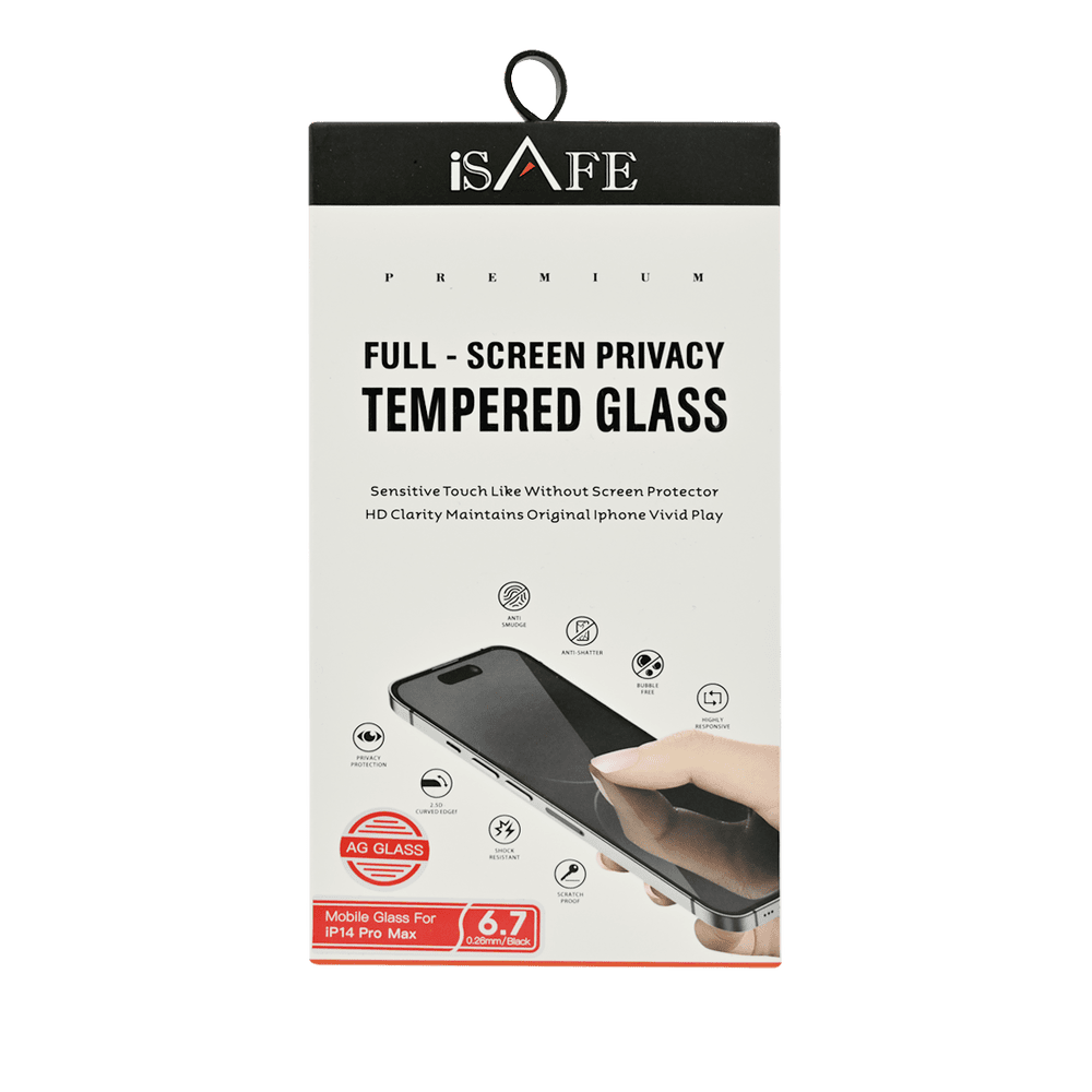 ISAFE HD GLASS SCREEN GUARD IPHONE 14 PRO MAX MATTE PRIVACY