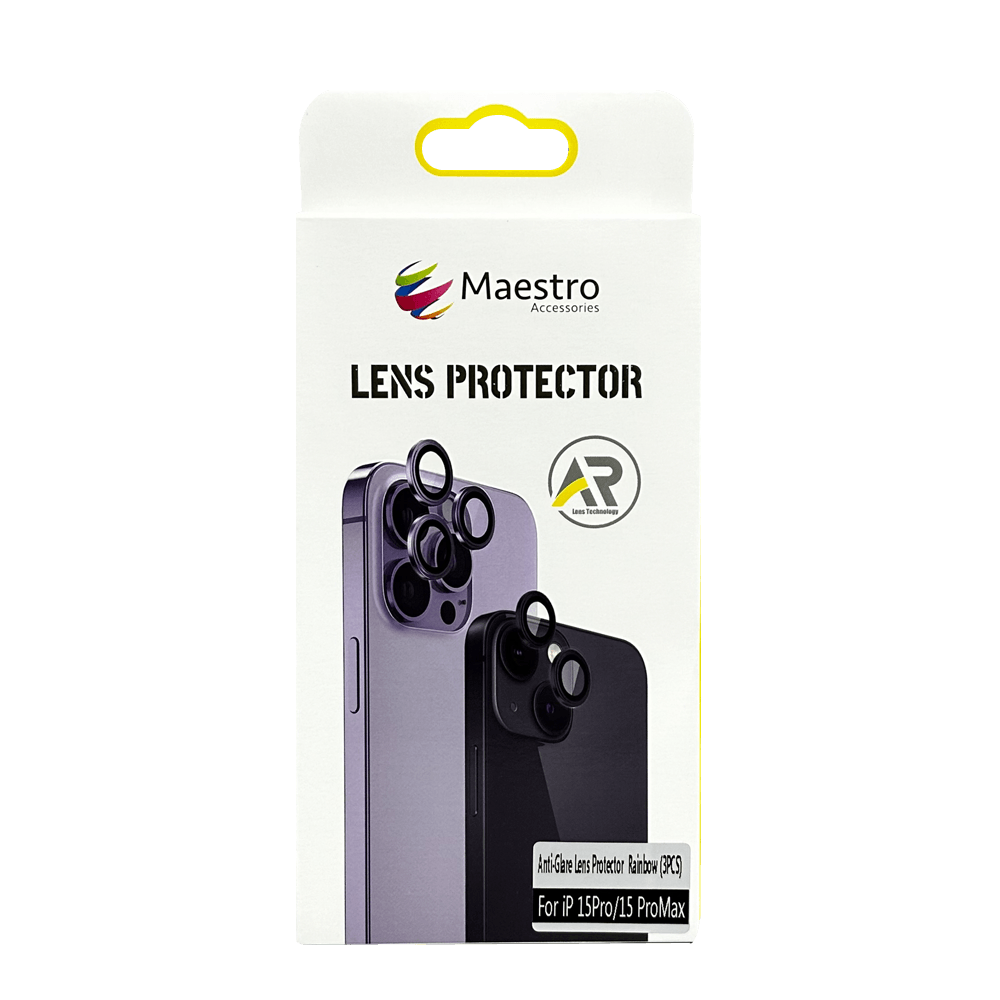 MAESTRO ANTI GLARE LENS PROTECTOR IPHONE 15 PRO/15 PRO MAX RAINBOW