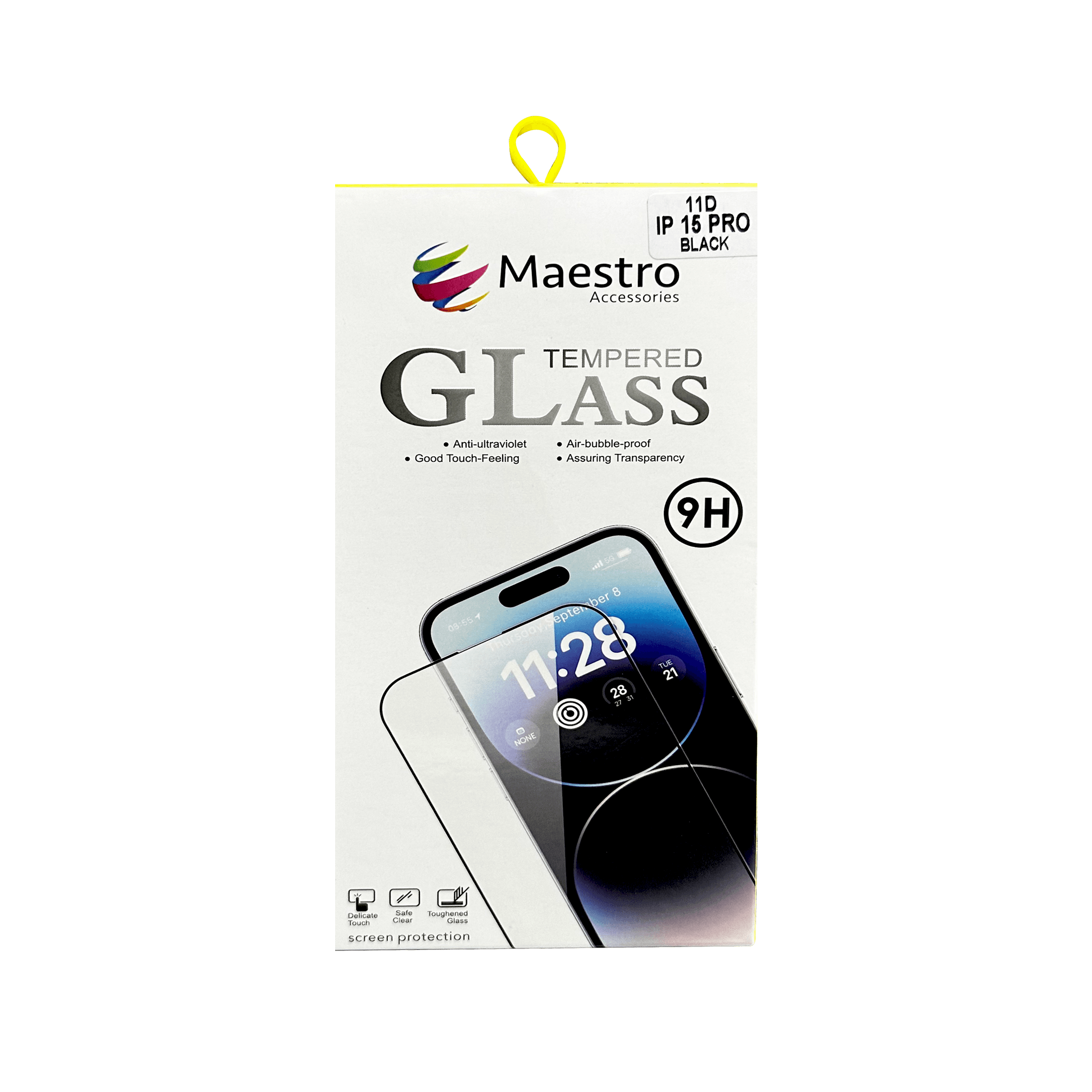 MAESTRO TEMPERED GLASS PROTECTER IPHONE 15 PRO