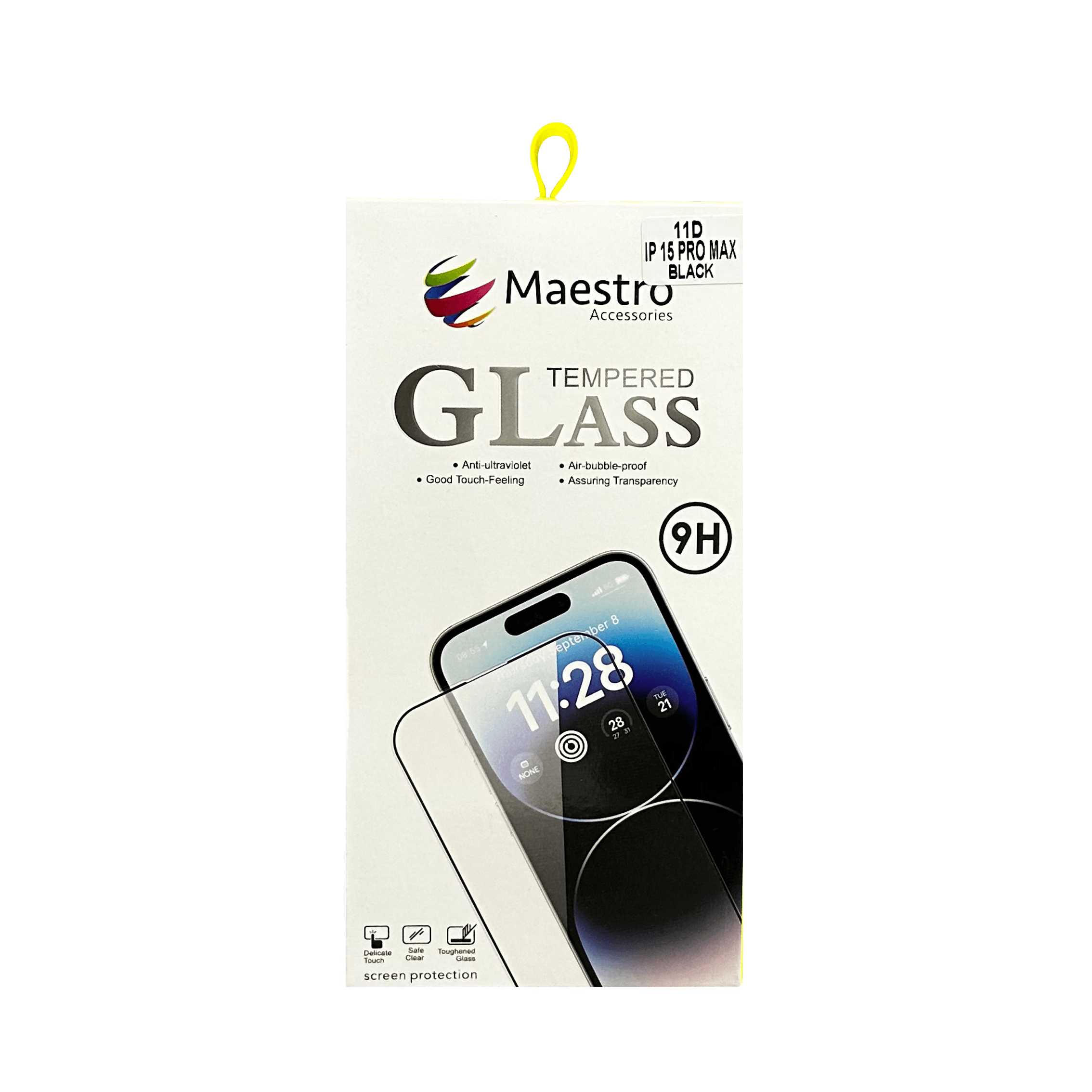 MAESTRO TEMPERED GLASS PROTECTER IPHONE 15 PRO PRO MAX