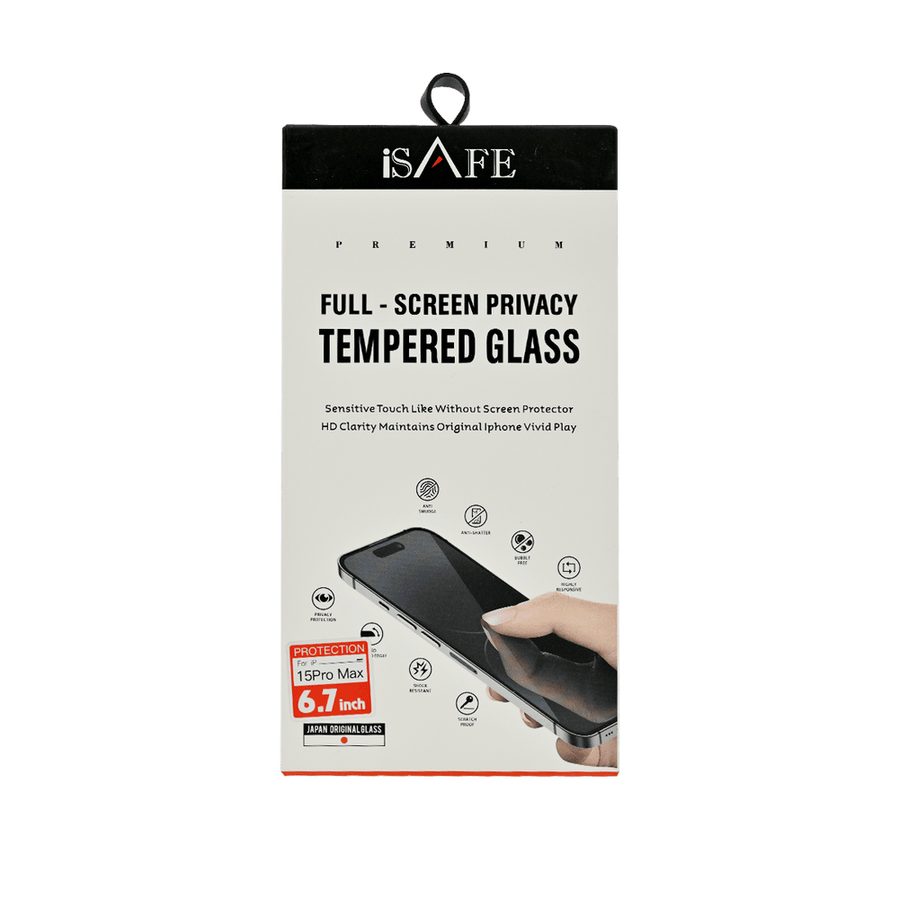 ISAFE HD GLASS SCREEN GUARD IPHONE 15 PRO MAX PRIVACY