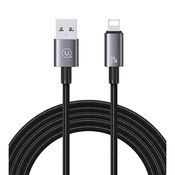 USAMS 2 METRE SJ669 LIGHTNING 2.4A ALUMINUM ALLOY FAST CHARGING & DATA CABLE
