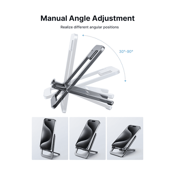 JSAUX ALUMINIUM SLIM FOLDABLE PHONE STAND GREY