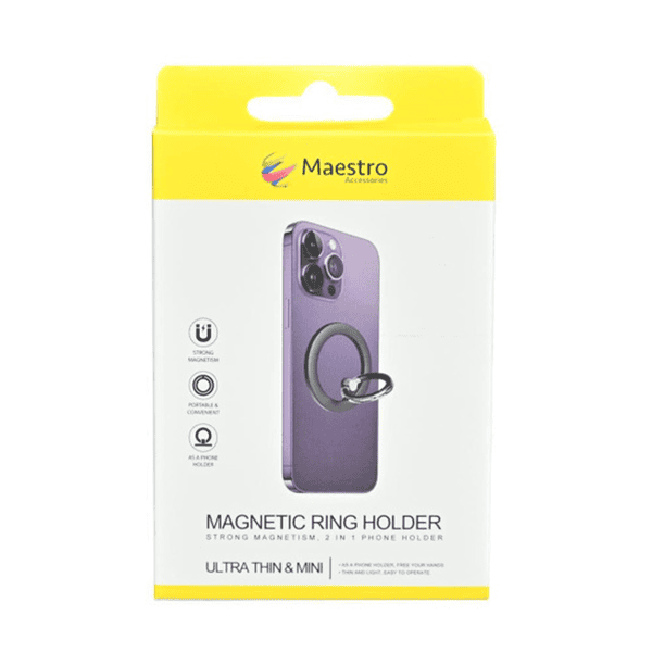 MAESTRO MAGSAFE MOBILE RING HOLDER WITH STAND NATURAL TITANIUM