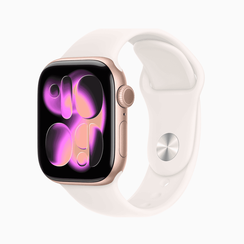 Apple Watch Series 11 GPS + Cellular 46mm Rose Gold Aluminium Case with Light Blush Sport Band - M/L