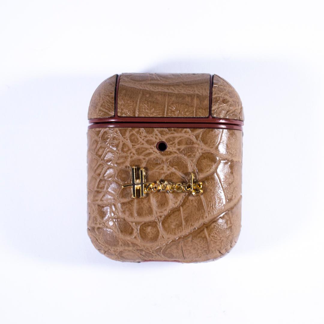 HARRODS HARD COVER AIRPODS BROWN