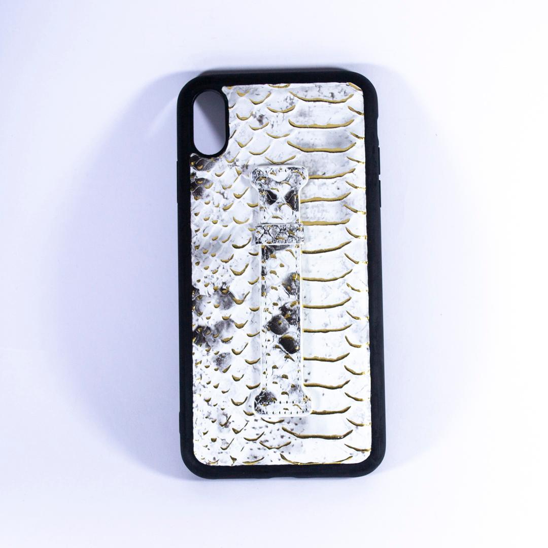 ISAFE SIGNATURE SNAKE LEATHER RING BACK CASE IPHONE XS MAX GOLD