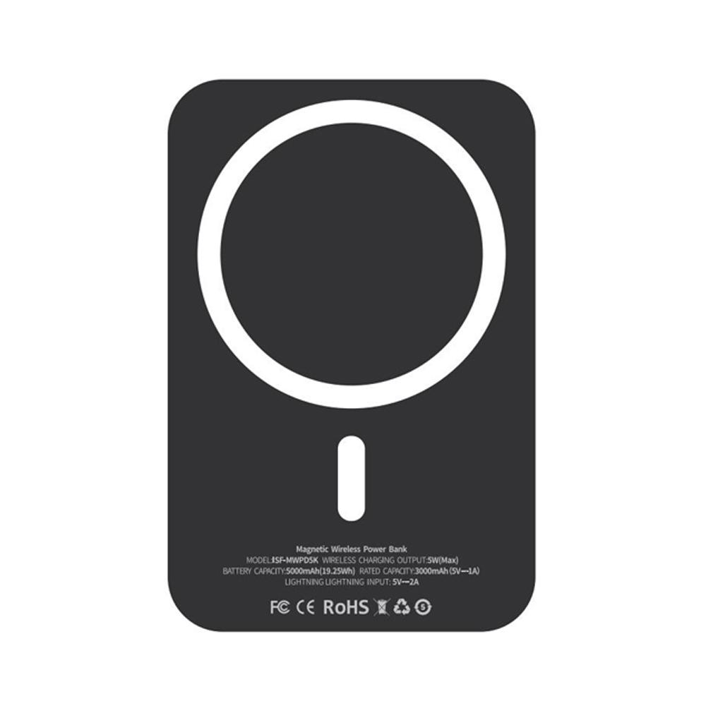 ISAFE MAGNETIC WIRELESS POWER BANK 5000MaH BLACK