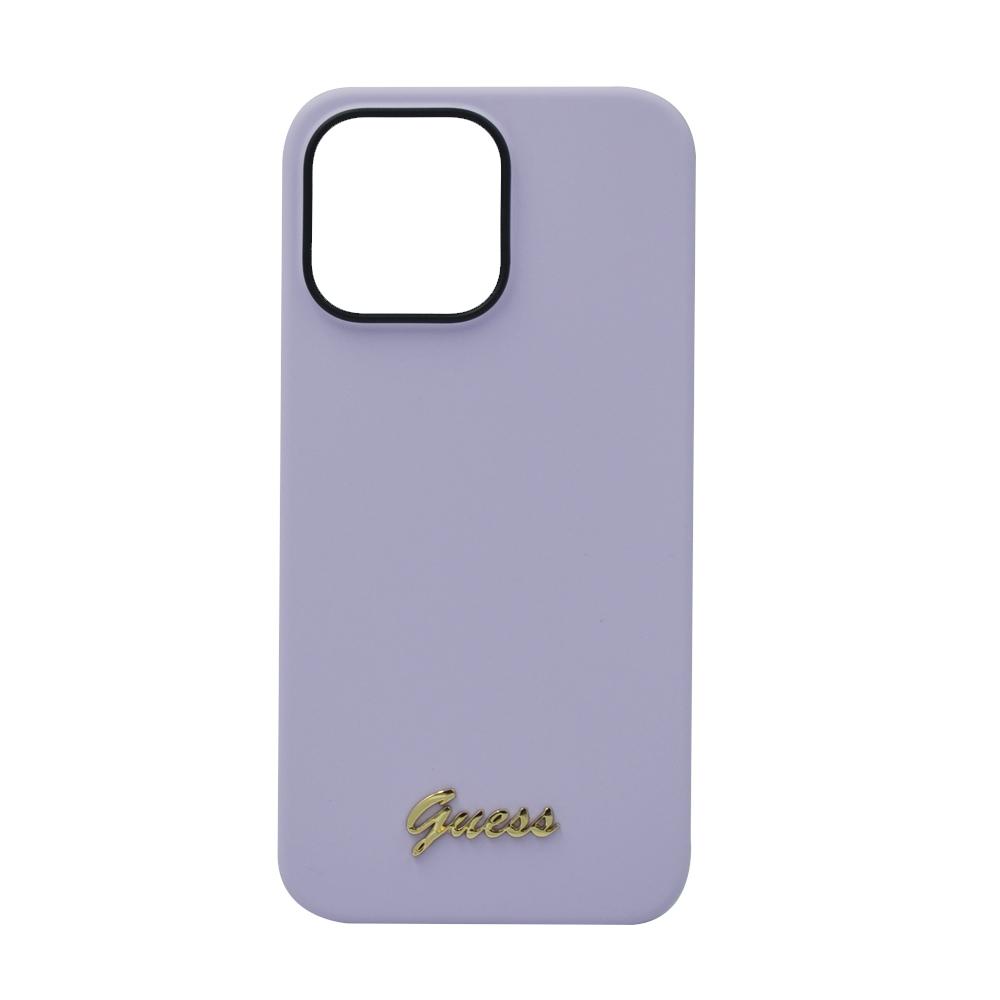 GUESS SILICONE PC CAMERA SCRIPT LOGO HARD CASE FOR IPHONE 14 PRO MAX PURPLE
