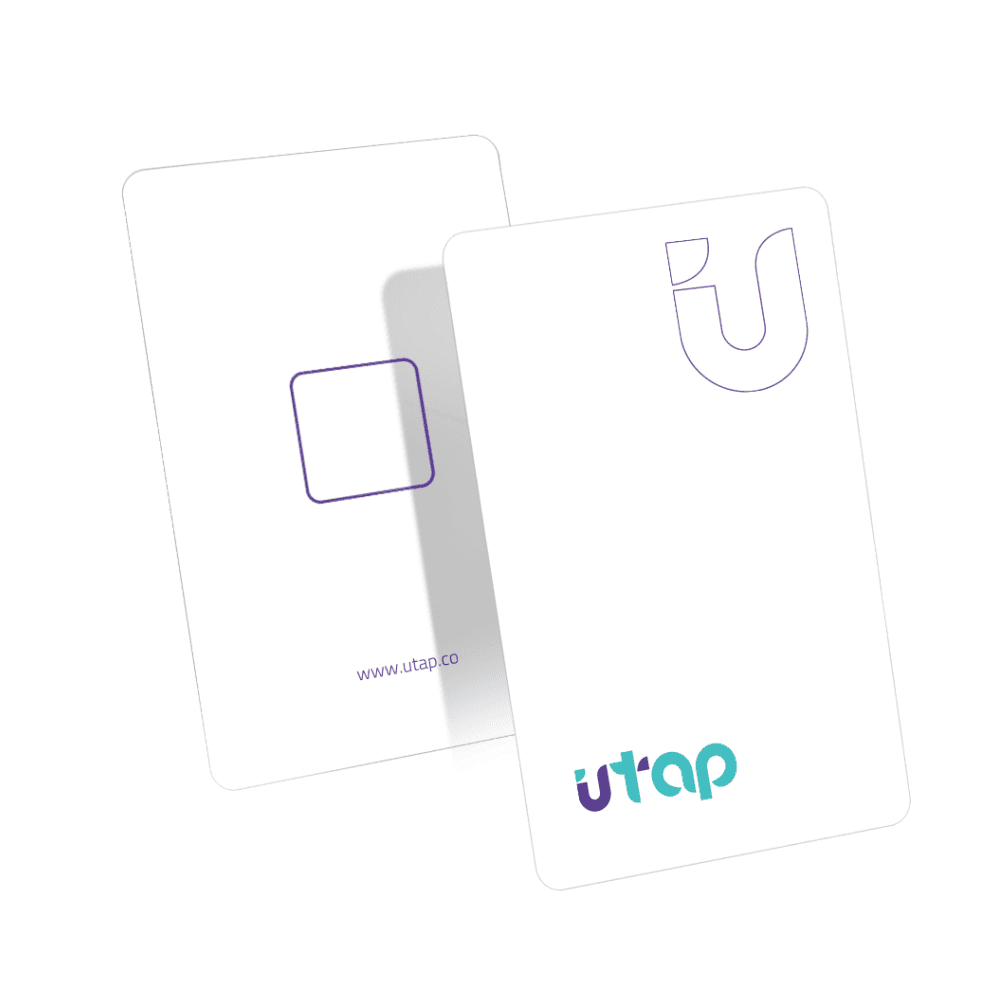 UTAP PVC CARD WITH NFC CHIP & QR CODE WHITE