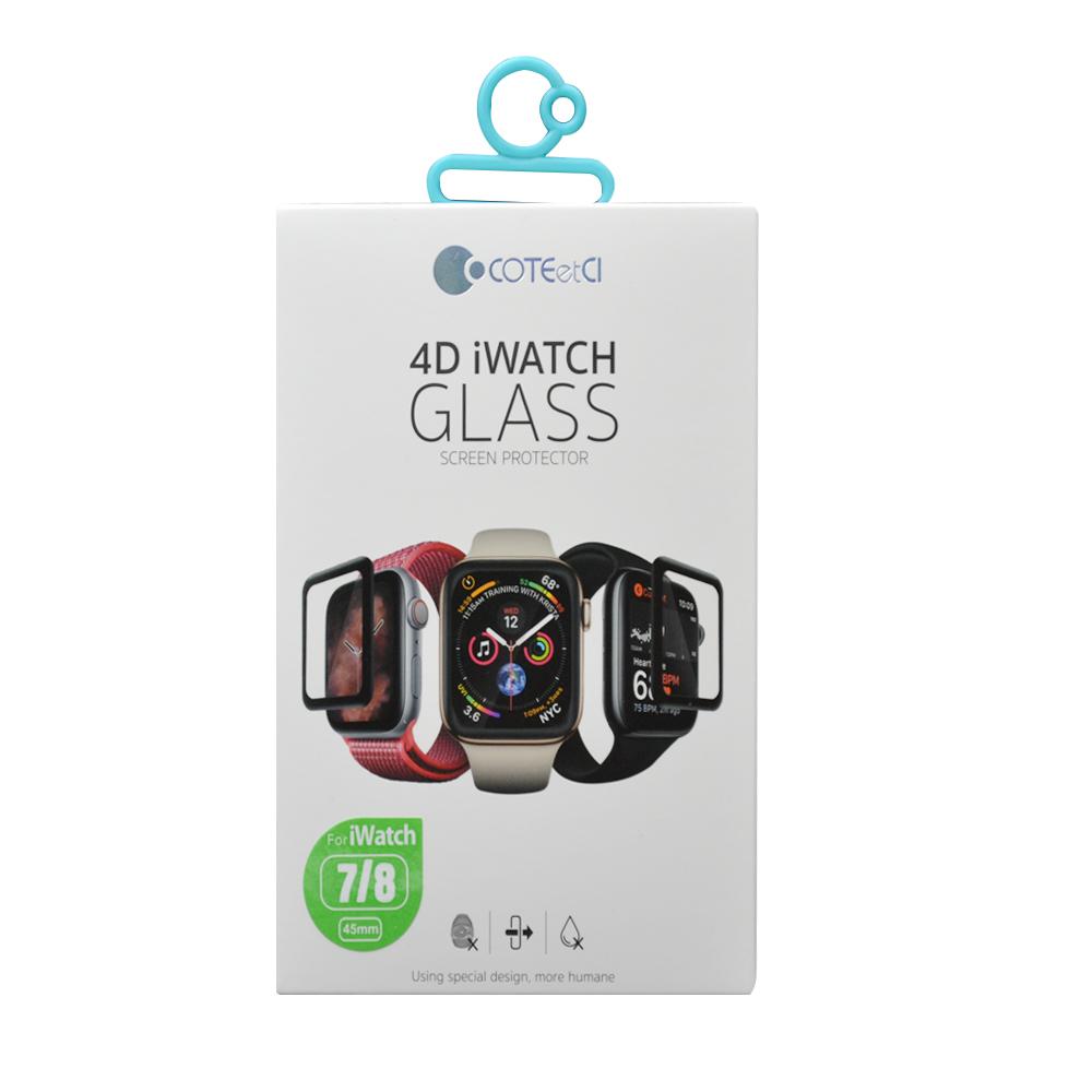 COTEETCL BLACK FRAME TEMPERED GLASS APPLE WATCH SERIES 7 45 MM