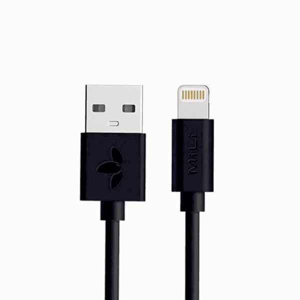 MILI LIGHTNING TO USB CABLE  2M BLACK