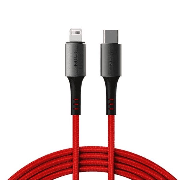MILI BRAIDED TYPE C TO LIGHTNING 1M RED