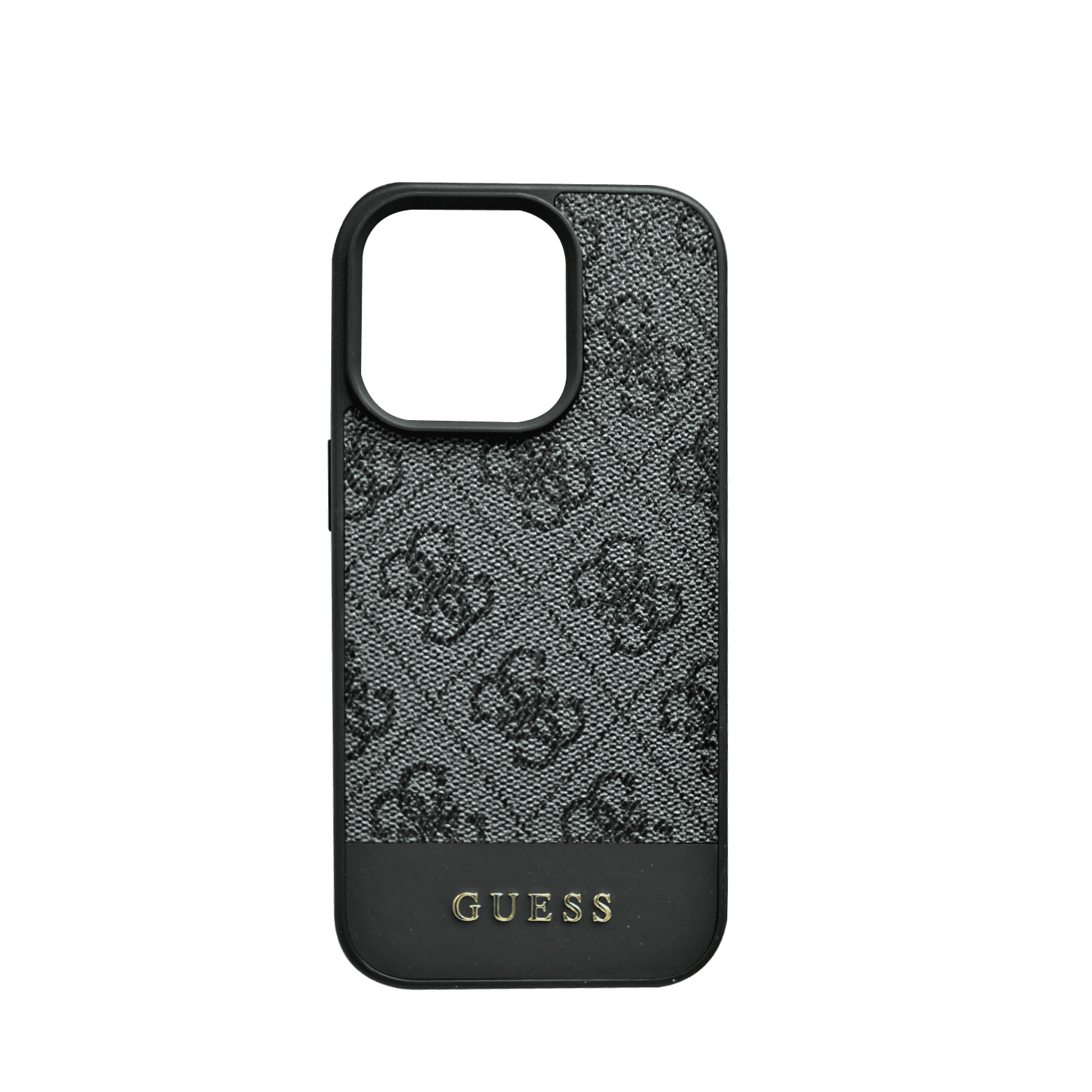 Guess PU 4G Leather Hard Case With Bottom Stripe For iPhone 16 Pro - Grey