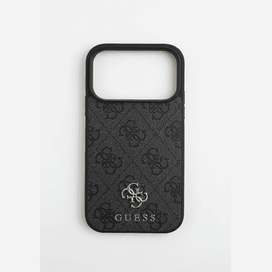 GUESS MAGSAFE 4G PU LEATHER CASE WITH SMALL 4G & CLASSIC METAL LOGO FOR IPHONE 17 PRO - BLACK