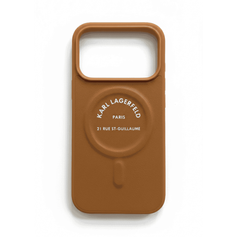 KARL LAGERFELD MAGSAFE PU CASE WITH KARL RSG LOGO BUTTONS FOR IPHONE 17 PRO - BROWN
