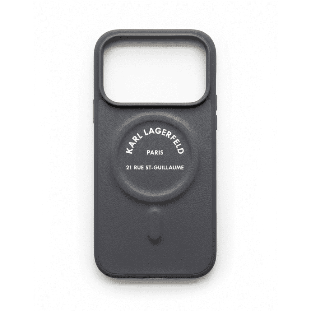KARL LAGERFELD MAGSAFE PU CASE WITH KARL RSG LOGO BUTTONS FOR IPHONE 17 PRO MAX - GREY