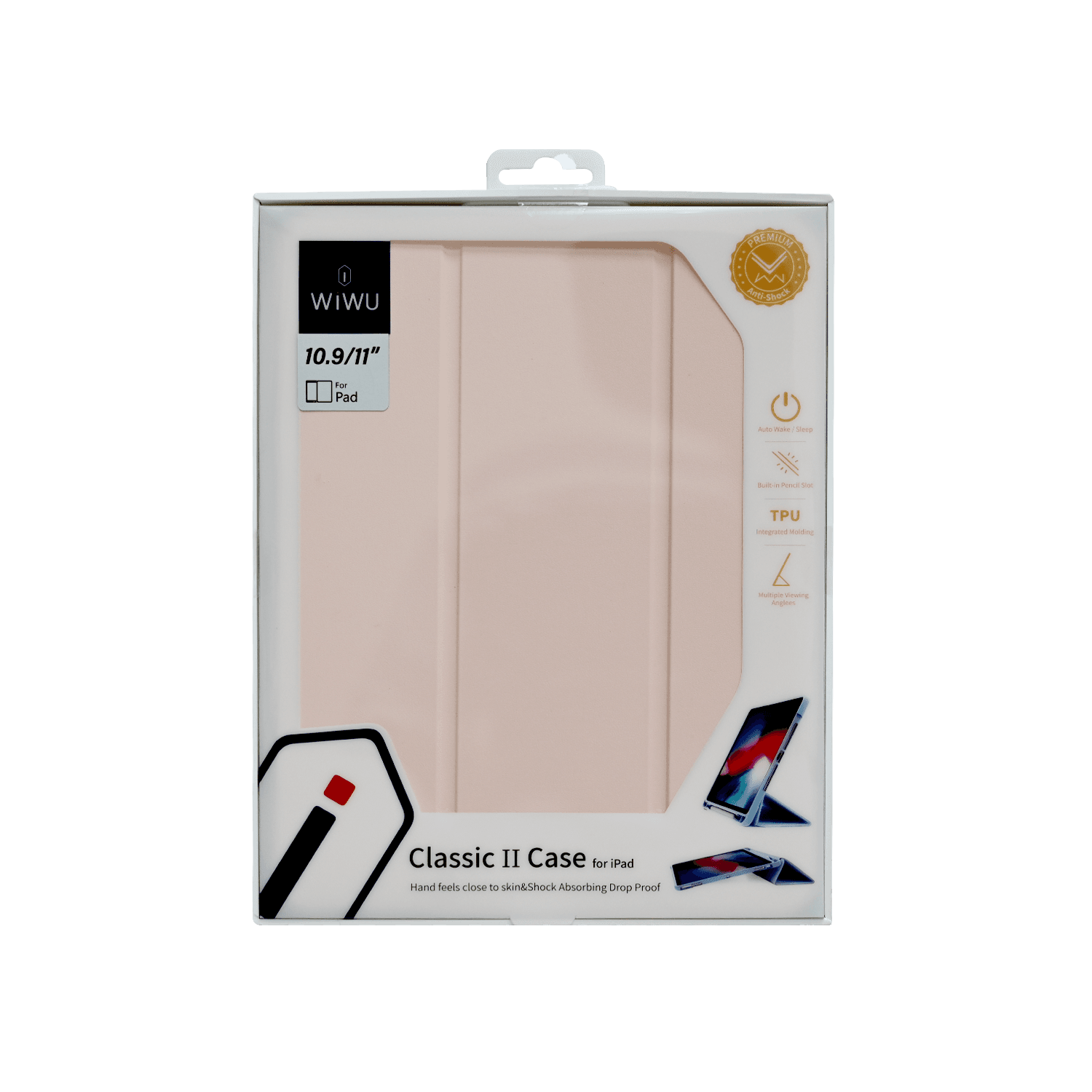 WIWU CLASSIC II LEATHER CASE IPAD 10.9/11 PINK