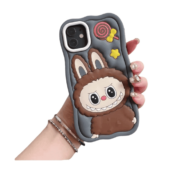 LABUBU SILICONE COVER IPHONE 14/15 PRO MAX GRAY