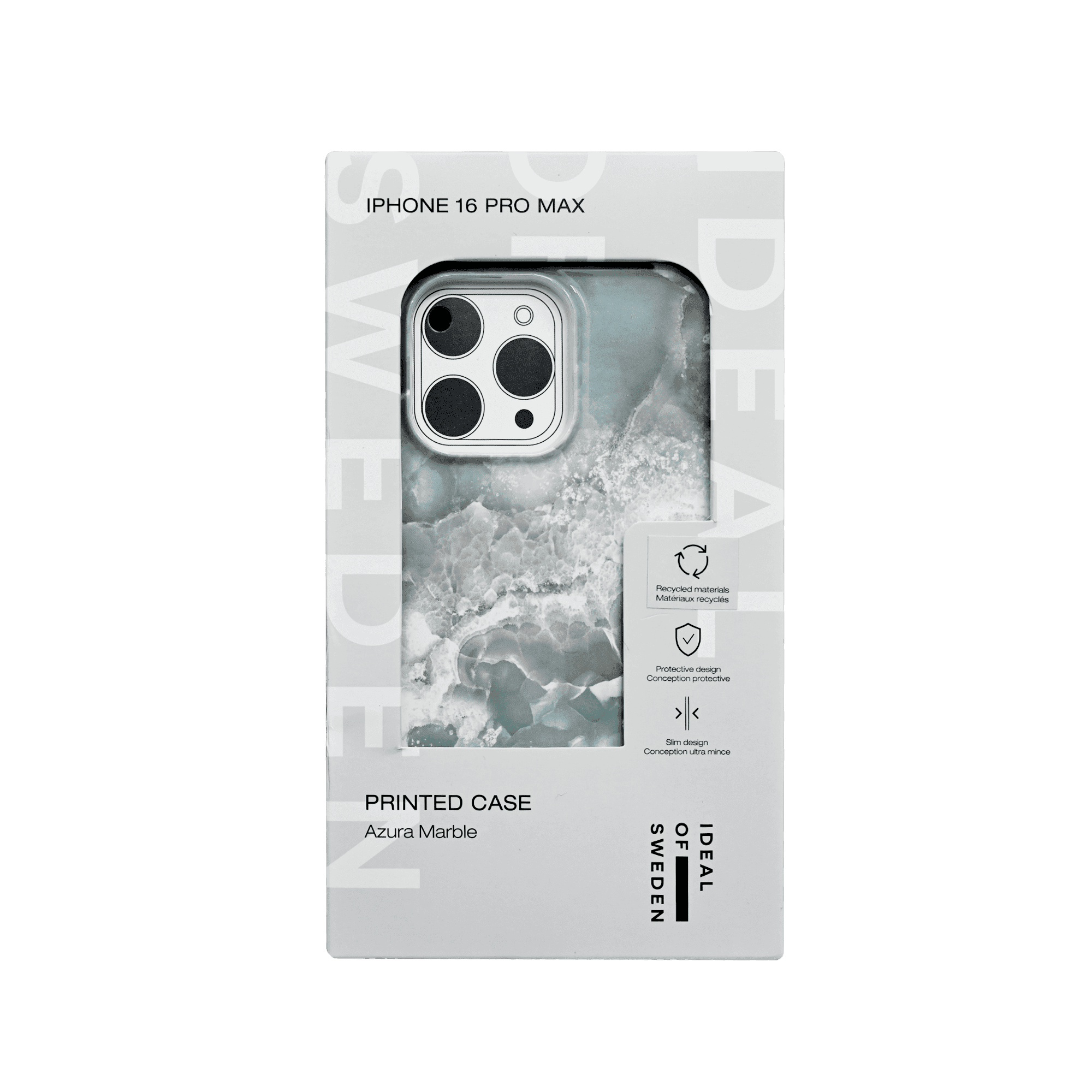 IDEAL OF SWEDEN PRINTED CASE IPHONE 16 PRO MAX AZURA MARBLE