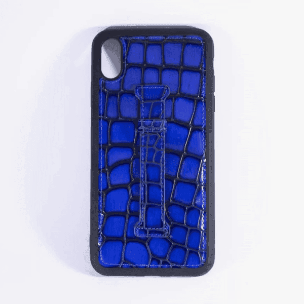 ISAFE SIGNATURE CROCODILE LEATHER BACK CASE IPHONE XS MAX BLUE