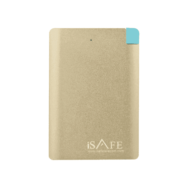 اي سيف شاحن متنقل 3000mah فضي [ISAFE CARD POWER BANK 3000mAh GOLD]