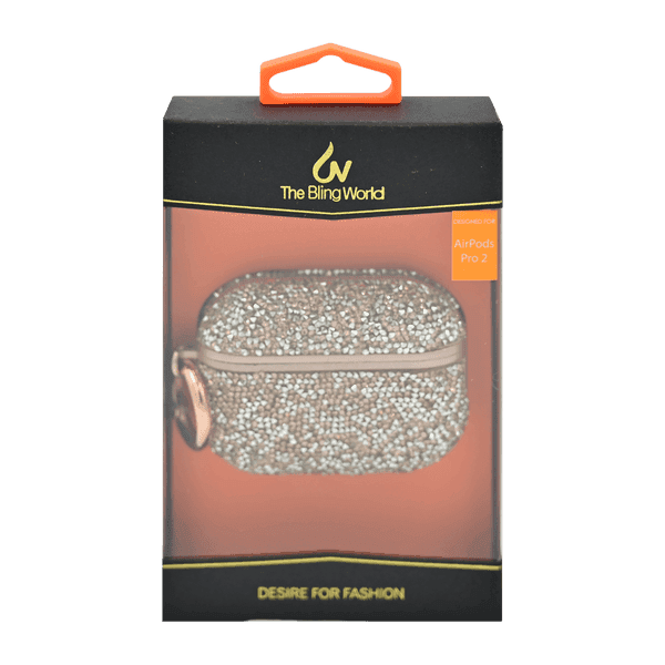 BLING WORLD STONE HARD AIRPODS PRO2 CASE ROSE GOLD